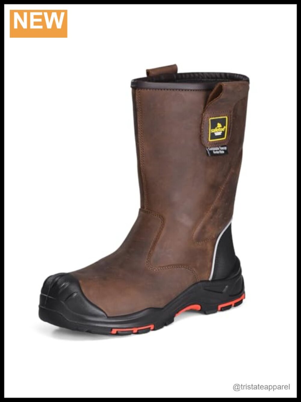 Men's Cow Leather Composite Toe Safety Work Boots 8-Inch Industrial Oil Gas Mine